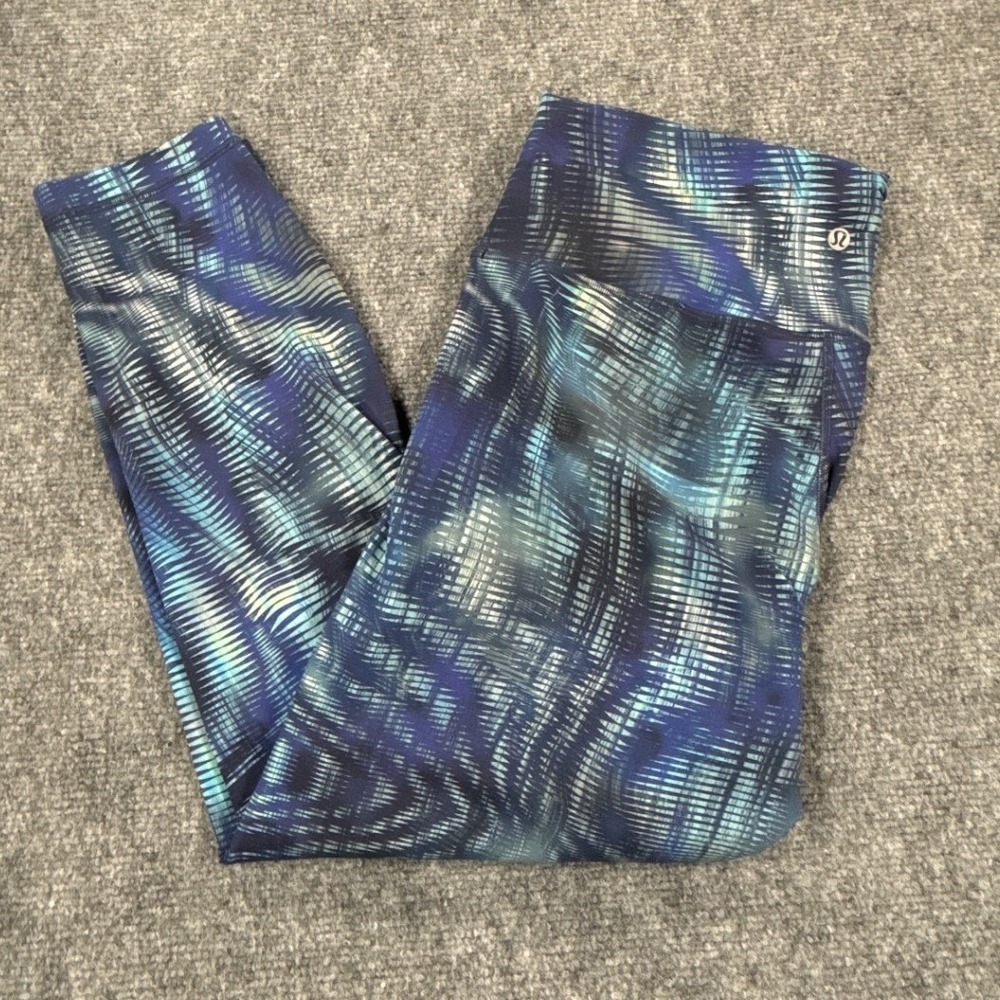 Lululemon Wunder Train HR Tight 25 Foil Size 14 Shapeshifter Flux Blue Multi